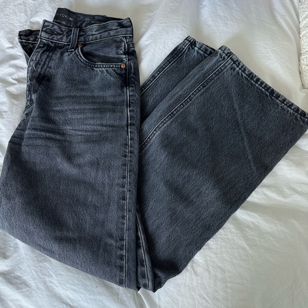 Aritzia Denim Forum Farrah Wide Leg Jean Black